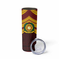 Personalised Tonga Vava'u High School Skinny Tumbler Polynesian Ngatu Tribal