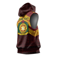 Personalised Tonga Vava'u High School Sleeveless Hoodie Polynesian Ngatu Tribal - Polynesian Pride