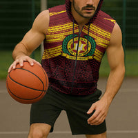 Personalised Tonga Vava'u High School Sleeveless Zip Hoodie Polynesian Ngatu Tribal - Polynesian Pride