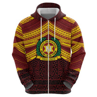 Personalised Tonga Vava'u High School Zip Hoodie Polynesian Ngatu Tribal