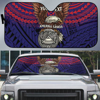 American Samoa Brave Eagle Personalized Auto Sun Shade National Flag Color - Polynesian Pride