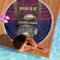 American Samoa Brave Eagle Personalized Beach Blanket National Flag Color
