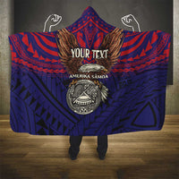 American Samoa Brave Eagle Personalized Hooded Blanket National Flag Color