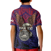 American Samoa Brave Eagle Personalized Kid Polo Shirt National Flag Color LT9 - Polynesian Pride