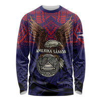 American Samoa Brave Eagle Personalized Long Sleeve Shirt National Flag Color