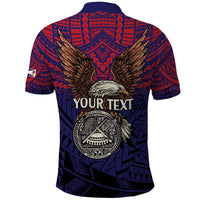 American Samoa Brave Eagle Personalized Polo Shirt National Flag Color