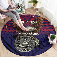 American Samoa Brave Eagle Personalized Round Carpet National Flag Color