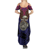 American Samoa Brave Eagle Personalized Summer Maxi Dress National Flag Color LT9 - Polynesian Pride