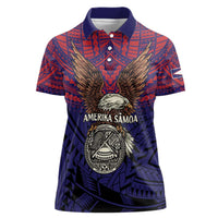 American Samoa Brave Eagle Personalized Women Polo Shirt National Flag Color