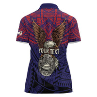 American Samoa Brave Eagle Personalized Women Polo Shirt National Flag Color