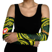 American Samoa Manua Cession Day Personalized Arm Sleeves Polynesian Wave Style - Polynesian Pride