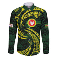 American Samoa Manua Cession Day Personalized Family Matching Off The Shoulder Long Sleeve Dress and Hawaiian Shirt Polynesian Wave Style
