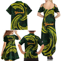 American Samoa Manua Cession Day Personalized Family Matching Summer Maxi Dress and Hawaiian Shirt Polynesian Wave Style