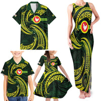 American Samoa Manua Cession Day Personalized Family Matching Tank Maxi Dress and Hawaiian Shirt Polynesian Wave Style