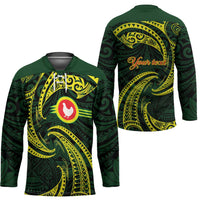 American Samoa Manua Cession Day Personalized Hockey Jersey Polynesian Wave Style - Polynesian Pride