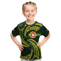 American Samoa Manua Cession Day Personalized Kid T Shirt Polynesian Wave Style