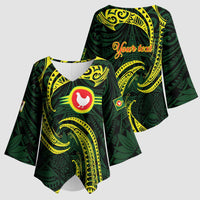 American Samoa Manua Cession Day Personalized Kimono Sleeve Blouse Polynesian Wave Style - Polynesian Pride