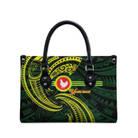 American Samoa Manua Cession Day Personalized Leather Bag Polynesian Wave Style - Polynesian Pride