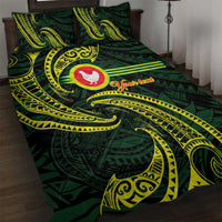 American Samoa Manua Cession Day Personalized Quilt Bed Set Polynesian Wave Style