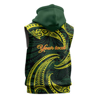 American Samoa Manua Cession Day Personalized Sleeveless Hoodie Polynesian Wave Style - Polynesian Pride