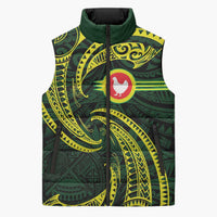 American Samoa Manua Cession Day Personalized Sleeveless Puffer Jacket Polynesian Wave Style - Polynesian Pride