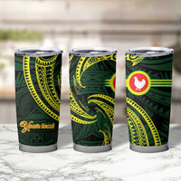 American Samoa Manua Cession Day Personalized Tumbler Cup Polynesian Wave Style