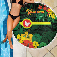 American Samoa Manu'atele Personalized Beach Blanket Manua Island Hibiscus Flowers