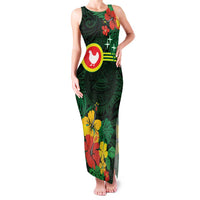 American Samoa Manu'atele Personalized Family Matching Tank Maxi Dress and Hawaiian Shirt Manua Island Hibiscus Flowers