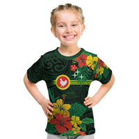American Samoa Manu'atele Personalized Kid T Shirt Manua Island Hibiscus Flowers