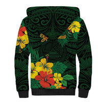 American Samoa Manu'atele Personalized Sherpa Hoodie Manua Island Hibiscus Flowers