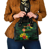 American Samoa Manu'atele Personalized Shoulder Handbag Manua Island Hibiscus Flowers