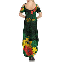 American Samoa Manu'atele Personalized Summer Maxi Dress Manua Island Hibiscus Flowers