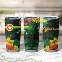 American Samoa Manu'atele Personalized Tumbler Cup Manua Island Hibiscus Flowers