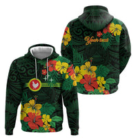American Samoa Manu'atele Personalized Zip Hoodie Manua Island Hibiscus Flowers