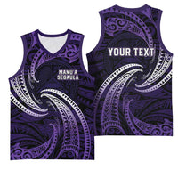 Manua Segaula American Samoa High School Personalized Basketball Jersey Polynesian Wave Style - Polynesian Pride