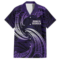 Manua Segaula American Samoa High School Personalized Family Matching Off The Shoulder Long Sleeve Dress and Hawaiian Shirt Polynesian Wave Style