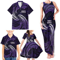 Manua Segaula American Samoa High School Personalized Family Matching Tank Maxi Dress and Hawaiian Shirt Polynesian Wave Style