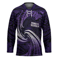 Manua Segaula American Samoa High School Personalized Hockey Jersey Polynesian Wave Style LT9 Unisex Purple - Polynesian Pride