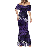 Manua Segaula American Samoa High School Personalized Mermaid Dress Polynesian Wave Style