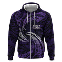 Manua Segaula American Samoa High School Personalized Zip Hoodie Polynesian Wave Style LT9 Zip Hoodie Purple - Polynesian Pride