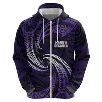Manua Segaula American Samoa High School Personalized Zip Hoodie Polynesian Wave Style LT9 - Polynesian Pride