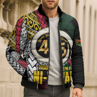 Ni-Van Vanuatu 45th Yumi Yumi Yumi Bomber Puffer Jacket Vanuatuan Boar Tusk Polynesian Pattern - Polynesian Pride