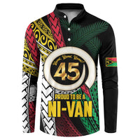 Ni-Van Vanuatu 45th Yumi Yumi Yumi Button Sweatshirt Vanuatuan Boar Tusk Polynesian Pattern
