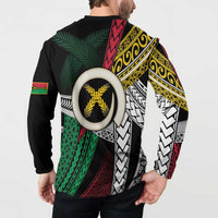 Ni-Van Vanuatu 45th Yumi Yumi Yumi Button Sweatshirt Vanuatuan Boar Tusk Polynesian Pattern