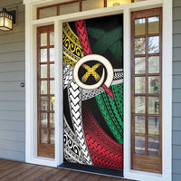 Ni-Van Vanuatu 45th Yumi Yumi Yumi Door Cover Vanuatuan Boar Tusk Polynesian Pattern - Polynesian Pride