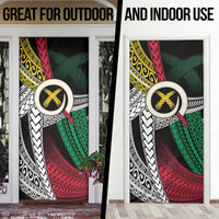 Ni-Van Vanuatu 45th Yumi Yumi Yumi Door Cover Vanuatuan Boar Tusk Polynesian Pattern - Polynesian Pride