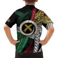 Ni-Van Vanuatu 45th Yumi Yumi Yumi Family Matching Short Sleeve Bodycon Dress and Hawaiian Shirt Vanuatuan Boar Tusk Polynesian Pattern