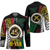 Ni-Van Vanuatu 45th Yumi Yumi Yumi Hockey Jersey Vanuatuan Boar Tusk Polynesian Pattern LT9 - Polynesian Pride