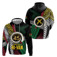 Ni-Van Vanuatu 45th Yumi Yumi Yumi Hoodie Vanuatuan Boar Tusk Polynesian Pattern