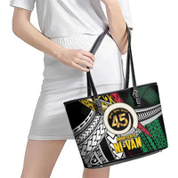 Ni-Van Vanuatu 45th Yumi Yumi Yumi Leather Tote Bag Vanuatuan Boar Tusk Polynesian Pattern